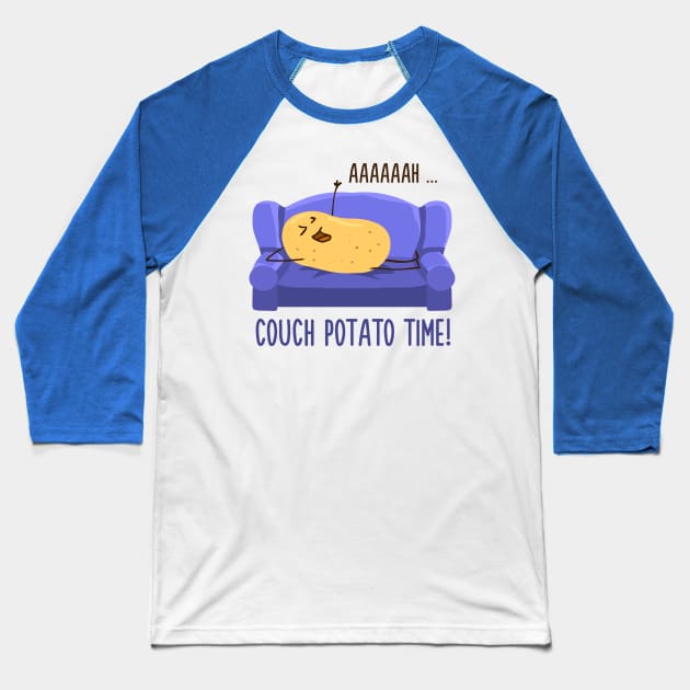 Couch Potato Time Baseball T-Shirt by AnishaCreations
